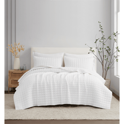 Brooklyn Loom Solid 100% Linen 3pc. Quilt Set