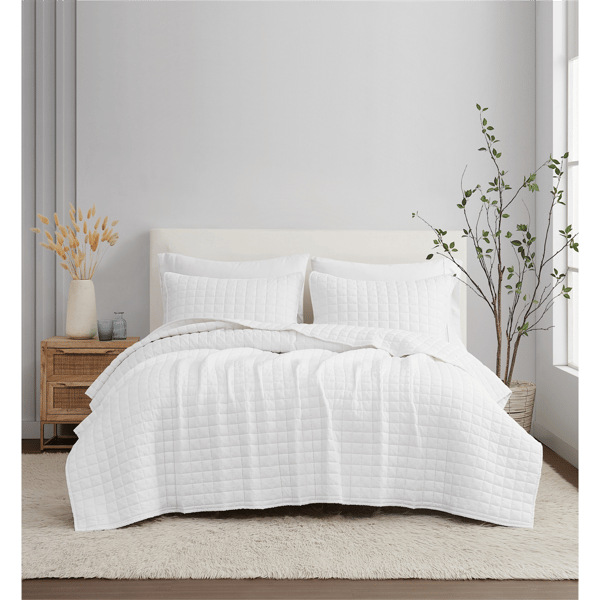 Brooklyn Loom Solid 100% Linen 3pc. Quilt Set - image 