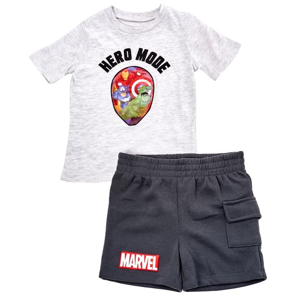 Toddler Boy Marvel Spider-Man Short Sleeve Top & Shorts Set-Grey
