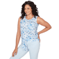 Petite Emaline Key Items Sleeveless Tie Front Leaf Blouse - image 3