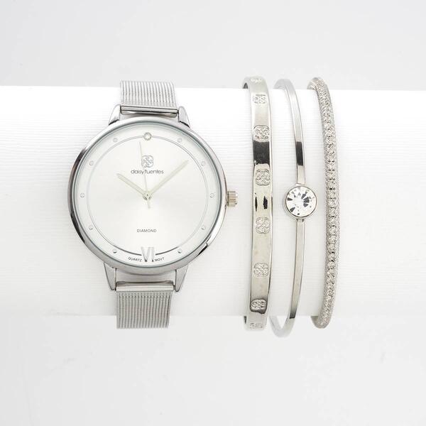 Daisy Fuentes Diamond Insignia Watch & Bracelet Set - DF184SL - image 