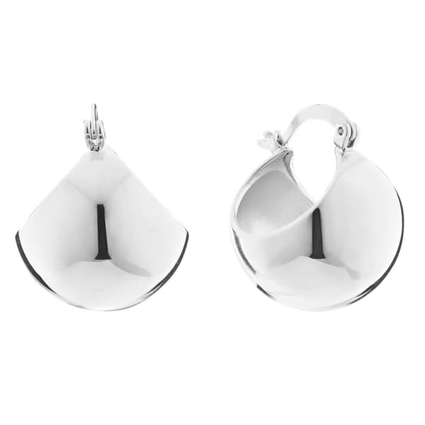 Athra 20mm Fine Silver Plated Huggie Click-Top Hoop Earrings
