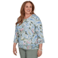 Plus Size Alfred Dunner Provence 3/4 Ruffle Sleeve Paisley Blouse - image 3