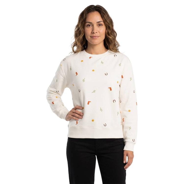 Womens Remi James Long Sleeve Western Fleece Sweatshirt