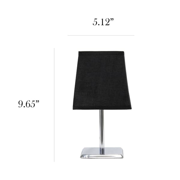 Simple Designs Mini Square Empire Fabric Shade Chrome Table Lamp