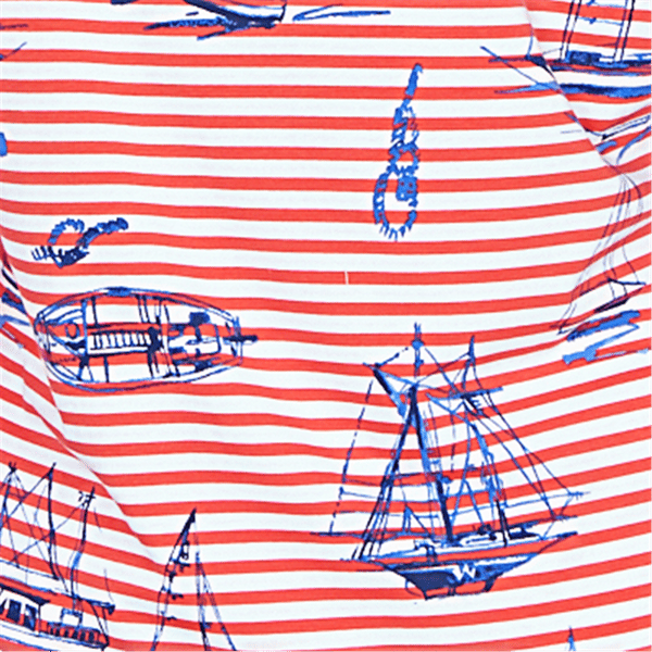 Plus Size Ruby Rd. Must Haves II 3/4 Sleeve Stripe Sailboat Tee