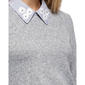 Womens NY Collection Long Sleeve Stripe Floral Hacci Sweater - image 4