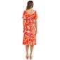 Womens Luxology Short Flutter Sleeve Floral Print Challis Dress - image 2