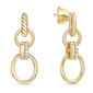 Brilliant Grown Gold-Plated Lab-Grown Diamond Link Drop Earrings - image 3