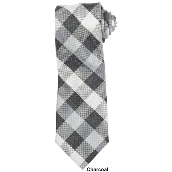 Mens John Henry® Char Plaid Tie