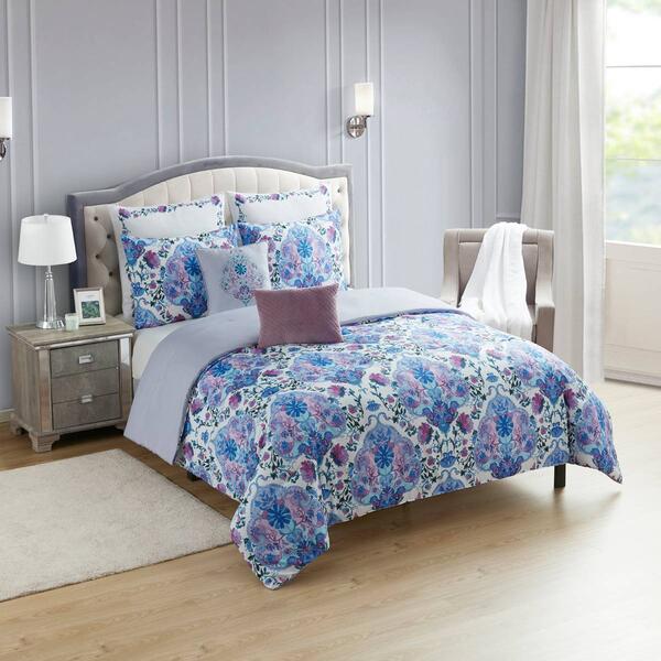 Sweet Home Collection Juliette 7pc. Floral Bed In A Bag Comforter - image 