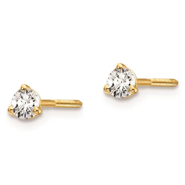 Pure Fire 14kt. Gold 1/5ctw. Lab Grown Diamond Screwback Earrings