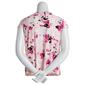 Plus Size Kasper Cap Sleeve Drape Neck Floral Knit Blouse - image 2