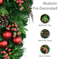 Puleo International LED Ornaments & Berries Adorned Teardrop Swag - image 5