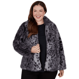 Plus Size Skyes the Limit Icy Blue Sparkle Leopard Jacket