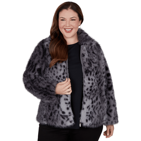 Plus Size Skyes the Limit Icy Blue Sparkle Leopard Jacket - image 