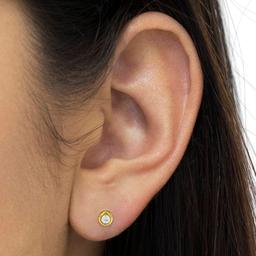 Diamond Classics™ Yellow Gold Diamond Bezel Stud Earrings