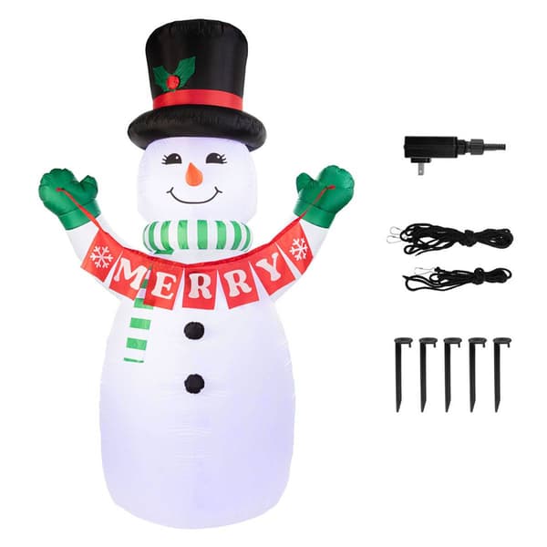Mr. Christmas 10ft. Outdoor Merry Snowman Lit Inflatable