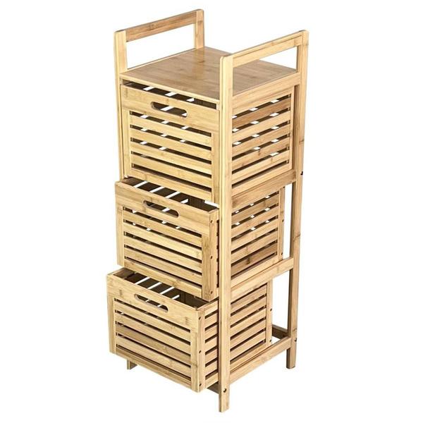 eccostyle™ Solid Bamboo 3 Drawer Pantry Tower - image 