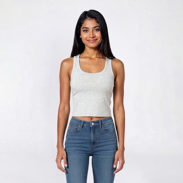 Juniors No Comment Racerback Jersey Tank w/ Molded Cup Bralette