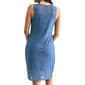 Womens CITY BLUES Solid Denim Mesh A-Line Dress - image 2