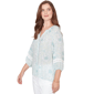 Petite Ruby Rd. Renaissance Romance 3/4 Sleeve Floral Blouse - image 2