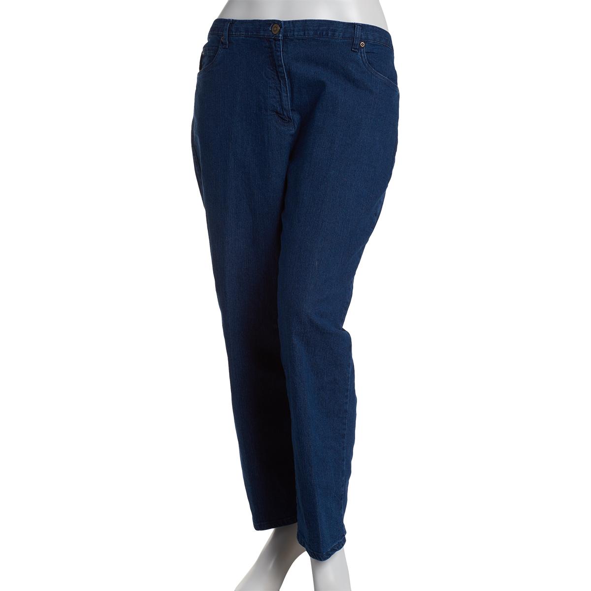 Plus Size Ruby Rd. Key Items Classic Flat Front Jeans-Short