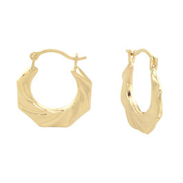 10kt. Yellow Gold Swirl Detail Hoop Earrings