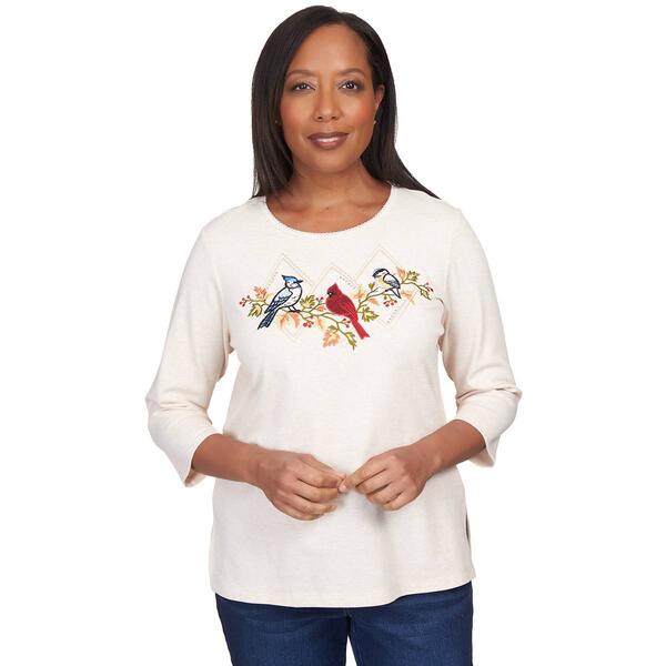 Womens Alfred Dunner Classics Autumn Birds Tee - image 
