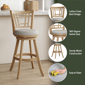 HH2 Home Fairfox Natural Wood Bar Height Swivel Stool - image 10
