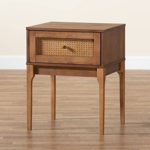 Baxton Studio Ramiel Modern Ash Walnut Wood 1-Drawer Nightstand