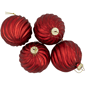 Northlight 4ct. Red Glittery Swirls Christmas Ornaments - image 4