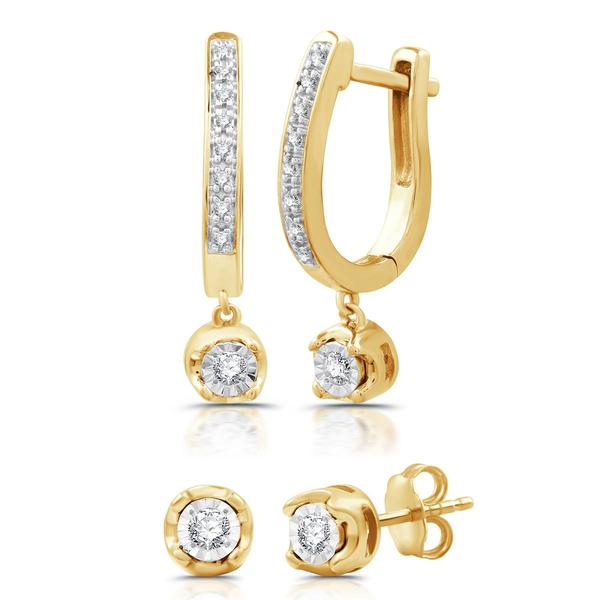 Nova Star(R) 1/4ctw. Lab Grown Diamond Hoop & Stud Earring Set - image 