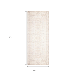 HomeRoots Faded Beige Medallion Runner