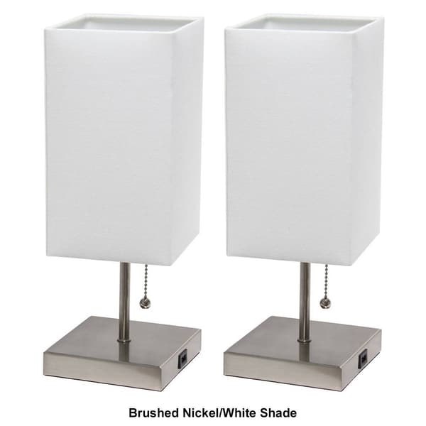 Simple Designs Petite Stick Lamps w/USB Port - Set of 2