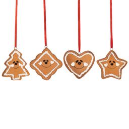 Northlight Seasonal Gingerbread Heart Ornaments - Set of 4