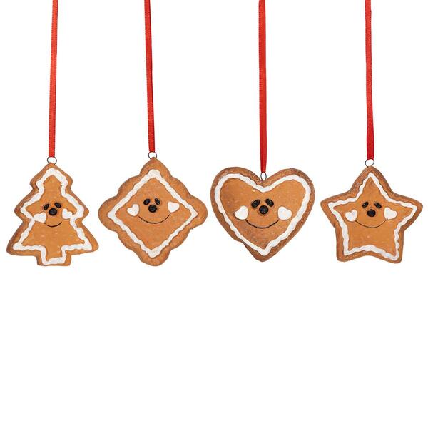 Northlight Seasonal Gingerbread Heart Ornaments - Set of 4 - image 