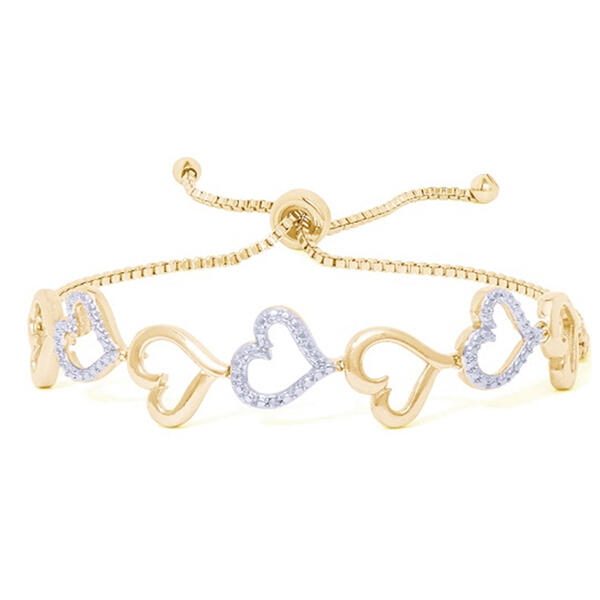 Accents by Gianni Argento Heart Link Adjustable Bracelet - image 