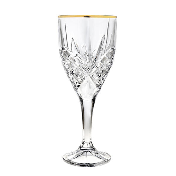 Godinger Dublin Set of 4 Gold Banded Wine Goblets - image 