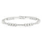 Rhodium Plated Crystal & Bead Stations Coil Bracelet - image 1