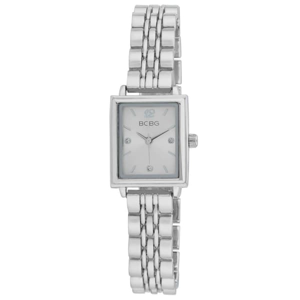 Womens BCBG Silver Link Bracelet Watch - BCBG011SS - image 