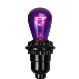 Pack of 25 Incandescent S14 Purple Christmas Replacement Bulbs