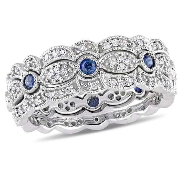 Diamond Classics(tm) 3/8ctw. Sapphire 14kt. White Gold Ring