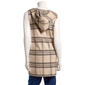 Womens Love Scarlett Sleeveless Hooded Plaid Pocket Cardigan - image 2