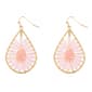Ashley Cooper(tm) Gold Pink Seed Bead Burst Teardrop Earrings - image 1