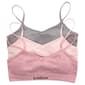 Girls (7-16) Bebe 3pk. Jacquard Floral & Solid Bralettes - image 1