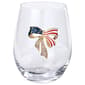 Home Essentials 19oz Stemless W/Brooch Red/White/Blue&Gold - image 1