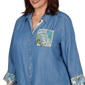 Plus Size Alfred Dunner Indigo Girls Button Front Denim Blouse - image 5