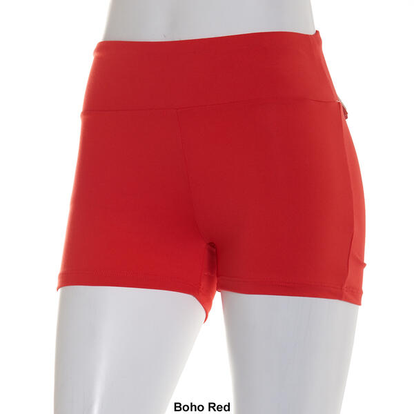 Juniors One Step Up Solid Yummy Shirred Back Shorty Bike Shorts