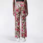Petite Robert Louis Button Tab Waist Floral Silky Wide Leg Pants - image 2